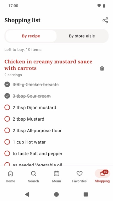 Shopping list